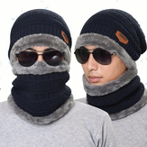 Knitted Hat Scarf Cap Neck Warmer Winter Hats For Men Women Skullies Beanies Fleece 