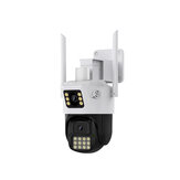 4MP+4MP Dual-Objektiv HD WiFi Kamera für draußen, kabellos, 2.4G, mit Zwei-Wege-Audio, IP66 wasserdicht, menschliche Erkennung und Vollobjektiv-PTZ-Überwachungskameras in Farbe