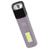 XANES® Doppellicht LED+COB Mini-Taschenlampe, Mobiltelefon Akku-Machtbank mit USB-C-Anschluss, wiederaufladbar, SOS-Notfallwerkzeug für Camping, nächtliches Angeln und Laufen.