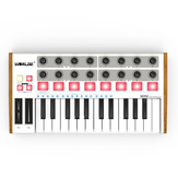 Worlde Professional 25-Key MIDI Keyboard Controller USB MIDI Drum Pad and Ultra-Portable Mini MIDI Controller Electronic Audio