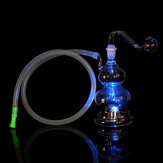 Cachimbo de água LED cachimbos de fumar de vidro com frasco de luzes mutáveis