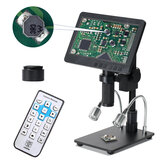 Microscópio digital HDMI HAYEAR 26MP Aumento digital de 2100X Tela de 7 polegadas ajustável Taxa de quadros alta de 60fps Câmera de microscópio com modo HDR Pode eliminar o reflexo de metal para soldagem HY-2070