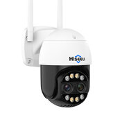 Cámara IP PTZ Wifi Hiseeu de doble lente de 4MP + 4MP 2.8 + 12mm Zoom de 8x Cámara de vigilancia de video CCTV Visión nocturna en color IA Human Cam