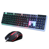 T11 Verdrahtete Gaming-Tastatur und Maus mit RGB-Hintergrundbeleuchtung, Gaming-Maus 1200DPI, Tastatur mit 104 Tasten im mechanischen Feeling-Stil