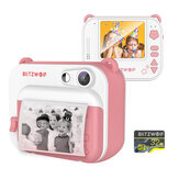Impressora de fotos BlitzWolf® BW-DP1 1920*1080 Câmera de vídeo infantil de 58 mm com impressão térmica instantânea Presentes de aniversário e Natal para meninos e meninas com cartão TF de 32GB