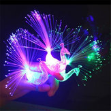 Anillo de luz LED para dedos con un colorido y creativo pavo real para fiestas, regalo novedoso de juguete para niños