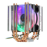 Ventilador de Refrigeração de Dissipador de Calor Colorido Retroiluminado de 4 Pinos e 4 Tubos de Calor para Intel AMD