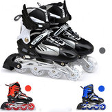 Unisex verstelbare vier knipperende wielen skates schoenen, slijtvaste rollerblade skate schoenen.