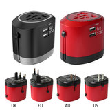 CH-118 International Universal Travel Power Adaptor Converter Dual USB Charger AU/UK/US/EU