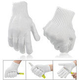 Schnittfeste Metall-Abtrennungsdraht-Handschuhe, tragbar, keine Kratzer, weiß