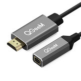QGEEM QG-HD02 HDMI to Mini DisplayPort Converter Adapter Cable 4K x 2K HDMI to Mini DP Video Cable For Digital TV / LCD Display Laptop / Projector / TV Box