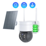 Caméra IP PTZ solaire WiFi 1080P TQ2 avec vision nocturne caméras de surveillance vidéo CCTV rechargeables par panneau solaire