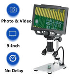 G1600 9-calowy suflet kolorowy cyfrowy mikroskop HD 12MP wyświetlacz 1-1600X Continuous z podświetleniem LED Fill Light