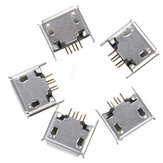 5PCS Conector Jack fêmea Micro USB tipo AB de 180° DIP 5Pin para soldagem SMT