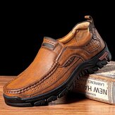 Hommes Antidérapant Soft Slip On Respirant Casual Chaussures En Cuir D'affaires