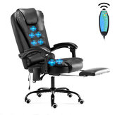 Chaise de jeu de massage Hoffree 7 points Chaise de bureau Chaise exécutive Chaise de bureau Chaise pivotante Ergonomique Réglable avec télécommande en PVC