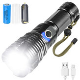 LIUMY P50 LED Yakınlaştırılabilir El Feneri Seti, 26650 Pil USB Kablosu Güç Göstergesi USB Şarj Edilebilir LED Arama Lambası