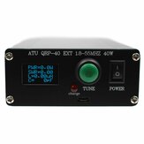 ATU QRP-40 Sintonizador de antena MINI 7 * 7 Sintonizador automático de antena con pantalla OLED de 0,96 pulgadas de 1,8-55MHz 40W con tipo de acabado de cubierta