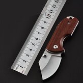 سكين صغير EDC قابل للطي 120 مللي متر D2 شفرة فولاذية من خشب الورد القاطع في الهواء الطلق للتخييم والبقاء سكينة تكتيكية هدية للرجال