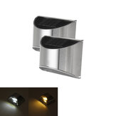 2 db vízálló rozsdamentes acél napenergiás falikar világítás kültéren, kerítésre, bejárati ajtókhoz vagy lépcsőkre kapható