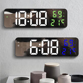 AGSIVO Reloj de pared digital Alarma con pantalla LED grande con brillo automático / Monitor de temperatura / Humedad interior / 12/24H para hogar, oficina, aula