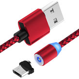 Bakeey 360-градусный магнитный LED Микро USB плетеный кабель для зарядки данных для Samsung S8 Note 8 S9 Xiaomi