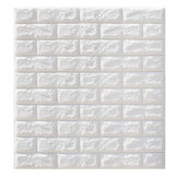 5Pcs 3D Impermeable Baldosa Ladrillo Pegatina de pared Panel de espuma blanca autoadhesivo 70x77cm