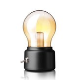 Lámpara retro en forma de bombilla, carga por USB, portátil y pequeña luz nocturna de escritorio