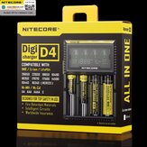 NITECORE D4 LCD Display QC Quick Charge Smart Battery Charger Universal For Lithium Ni-Mh Battery 18650 26650 21700 RCR123A AA AAA