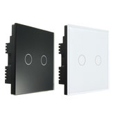 AC 250V Tempered Glass Wall Switch Panel - Two Switch Double Control