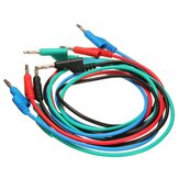 DANIU 4pcs 1M 4mm Banana to Banana Plug Soft Silicone Test Cable Lead for Multimeter 4 Colors