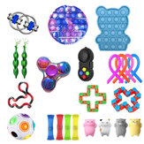 Conjunto de 23/24/27 brinquedos de bolha sensorial Fidget DIY Artigo de descompressão Cubo de bolha Fidget para adultos Meninas Crianças Expressão Emoção Estresse