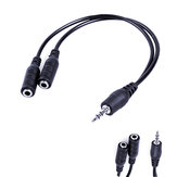 3.5mm 1/8 Male To 2 Dual Female Y Splitter Audio Cable