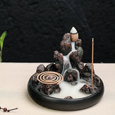 Queimador de cones de incenso de refluxo, suporte para bastões de incenso e bobinas, decoração de rocha de montanha, censer perfumado.