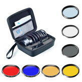 APEXEL APL-52UV-7F 52mm 7 in 1 Full Filter Lens Kit ND CPL Star Full Red Yellow Color Camera Lens Filter for Smartphones 