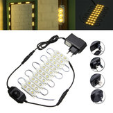 Kit de bande de modules LED SMD5050 étanches de couleur blanc chaud de 1,5M pour panneau lumineux de miroir + adaptateur DC12V