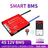DALY BMS 4S 12V 30A 40A 50A 60A Placa de proteção inteligente para bateria 3.2V 18650 BMS LiFePO4 com função Bluetooth UART RS485 CAN NTC