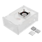 3x Heat Sinks + Cooling Fan + Clear Enclosure Case Box For Raspberry Pi 3 Model b