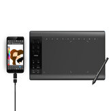 Tablet de desenho digital universal de 10*6 polegadas com 233 pontos de leitura rápida e sensor de pressão