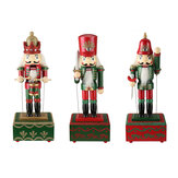 Große Holz-Nussknacker-Soldaten-Spieluhr, Weihnachtsgeschenkdekoration