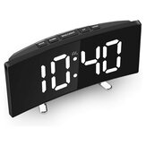 Digital Alarm Clock 7 Inch Curved Dimmable LED Screen Digital Clock Kids Bedroom Green Large Number Clock Display Office Home Decorations