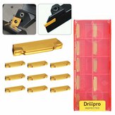Drillpro 10Pcs MGMN200-G Carbide Inserts Blades For MGEHR/MGIVR Grooving Cut-off Tool Carbide Insert Lathe Cutter Tool