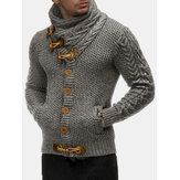Cardigans de chandail simple boutonnage tricotés de couleur unie pour hommes