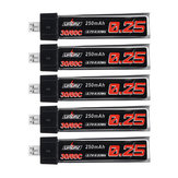 5 stuks URUAV 3.7V 250mAh 30C/60C 1S Lipo Batterij PH2.0 voor Tiny Whoop TINY6 6X