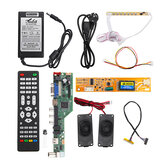 T.SK105A.03 Universal LCD LED TV Kontrollerdriverkort + 7 knapp+1ch 6 bit 30-pins LVDS-kabel+1 Lampeinverter+Høyttaler+EU-strømadapter