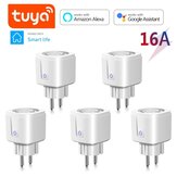 1/2/4pcs Smart Plug Mini WiFi Outlet EU 16A Remote Control Wifi Socket Work with Alexa Google Home with Power Monitoring Timing Function Tuya Smart Life APP Control Supports 2.4GHz Network