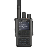 ABBREE DM-F8 GPS DMR UV Walkie Talkie digital de banda dupla 5W de alta potência com 4000 canais e 2800mAh de gravação de voz.