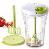 Hachoir de légumes multifonction 3 en 1 manuel avec contenant de mesure, mélangeur et outil de préparation de salade et alimentaire
