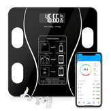 KALOAD® Báscula corporal USB+Solar con grasa corporal Básculas inteligentes inalámbricas digitales de peso corporal para baño Analizador de composición corporal