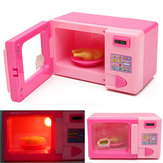 Forno a microonde rosa in plastica per giochi di ruolo casalinghi per bambini